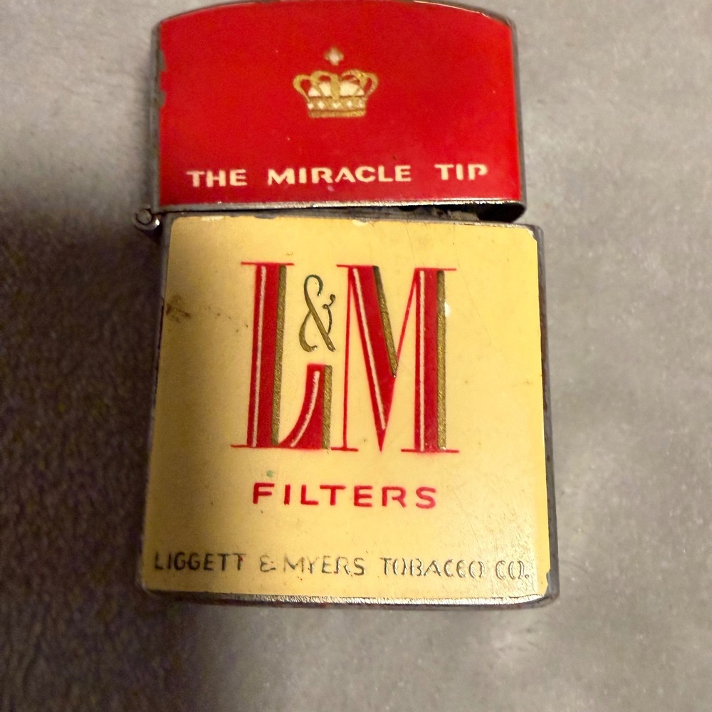 Vintage L&M Filters‎ "The Miracle Tip" Cigarette Advertising Lighter 1950s